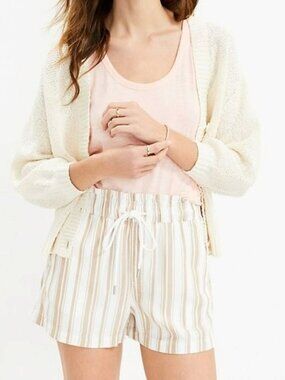 LOFT NWT Petite Tan Stripe Pull-On Shorts SP